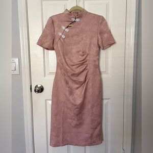 Pink Floral Qipao/Cheongsam Dress